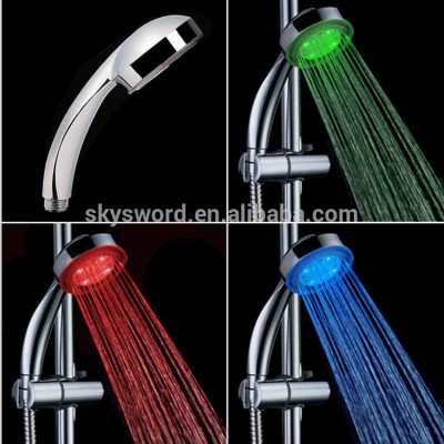 Factory price rainbow color changing bathroom shower head rainfall shower head with led